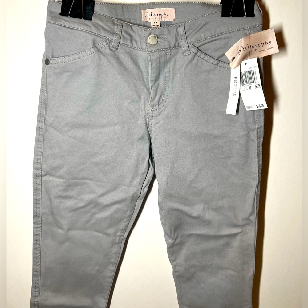 Philosophy grey slim fit pants. BRAND NEW. Size 4P